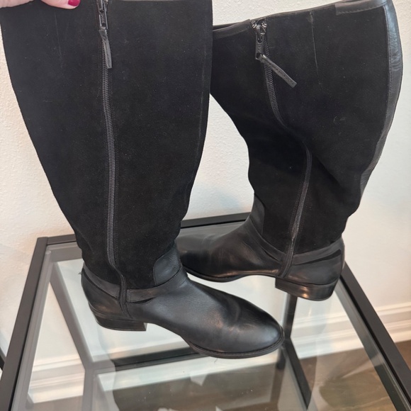 LAUREN RALPH LAUREN Marion -W Women’s Black Leather & Suede Zip Riding Boot 9W - Picture 12 of 16